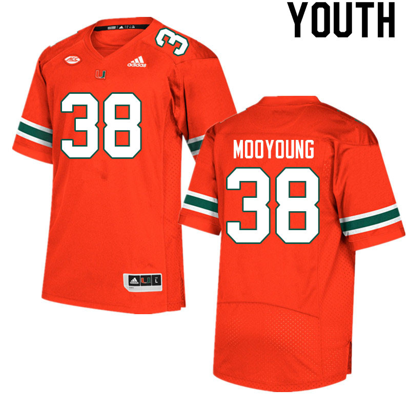 Youth #38 Myles Mooyoung Miami Hurricanes College Football Jerseys Sale-Orange